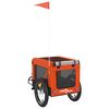 vidaXL Pet Bike Trailer Orange and Black Oxford Fabric&Iron