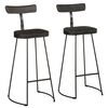 vidaXL Bar Stools 2 pcs Black 49x43x103 cm Solid Wood Mango