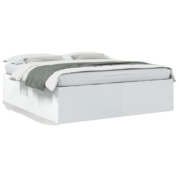 vidaXL Bed Frame without Mattress White 180x200 cm Super King