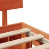 vidaXL Bed Frame with Headboard Wax Brown 160 x 200 cm Solid Pine Wood