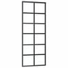 vidaXL Sliding Door ESG Glass and Aluminium 76x205 cm Black