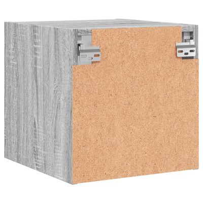 vidaXL Bedside Cabinets with Glass Doors 2 pcs Grey Sonoma 35x37x35 cm