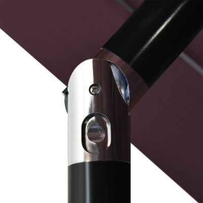 vidaXL 3-Tier Parasol with Aluminium Pole Bordeaux Red 3.5 m