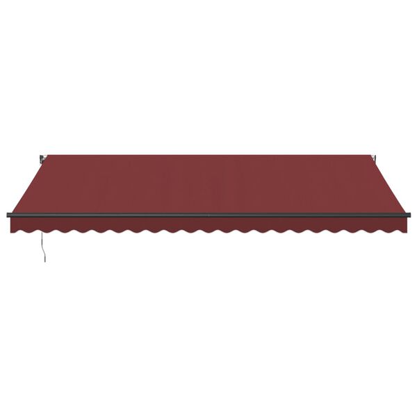 vidaXL Manual Retractable Awning with LEDs Burgundy 500x350 cm