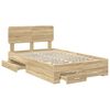 vidaXL Bed Frame with Drawer Sonoma Oak 120 x 200 cm Engineered Wood