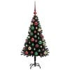 vidaXL Christmas Tree with 150 LEDs with Stand Black 120 cm PVC