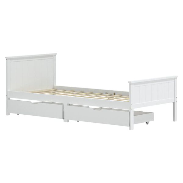 vidaXL Bed Frame without Mattress White Solid Wood Pine 90x200 cm