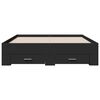 vidaXL Bed Frame with Drawers without Mattress Black 140x190 cm