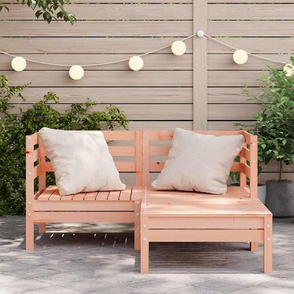 vidaXL Garden Sofa 2-Seater with Footstool Solid Wood Douglas