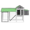 vidaXL Chicken Coop Grey 193x65x117 cm Solid Wood Pine