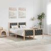 vidaXL Bed Frame with Headboard Dark Grey 135 x 190 cm Solid Pine Wood