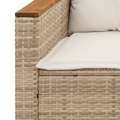 vidaXL 5 Piece Garden Sofa Set with Cushions Beige Poly Rattan Acacia