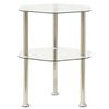 vidaXL 2-Tier Side Table Transparent 38x38x50 cm Tempered Glass