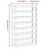 vidaXL Wine Rack for 56 Bottles Grey Solid Wood Pine