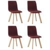 vidaXL Dining Chairs 4 pcs Wine Red Fabric