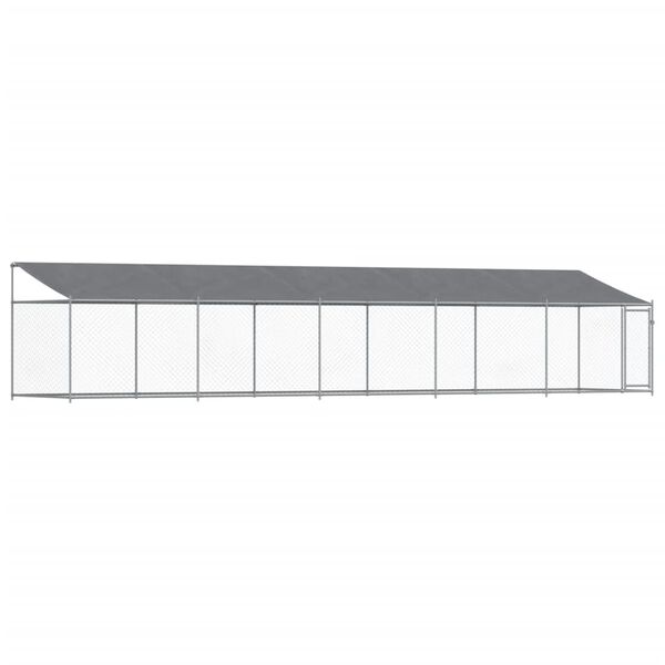 vidaXL Dog Cage with Roof and Door Grey 10x2x2 m Galvanised Steel