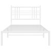 vidaXL Metal Bed Frame without Mattress with Headboard White 107x203cm