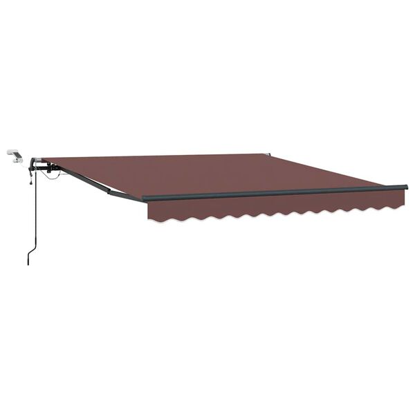 vidaXL Automatic Retractable Awning with LEDs Brown 300x250 cm