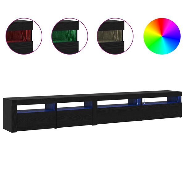 vidaXL TV Cabinet Set 3 pcs Black Oak 270 x 35 x 40 cm Engineered Wood