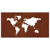 vidaXL Garden Wall Decoration 105x55 cm Corten Steel World Map Design