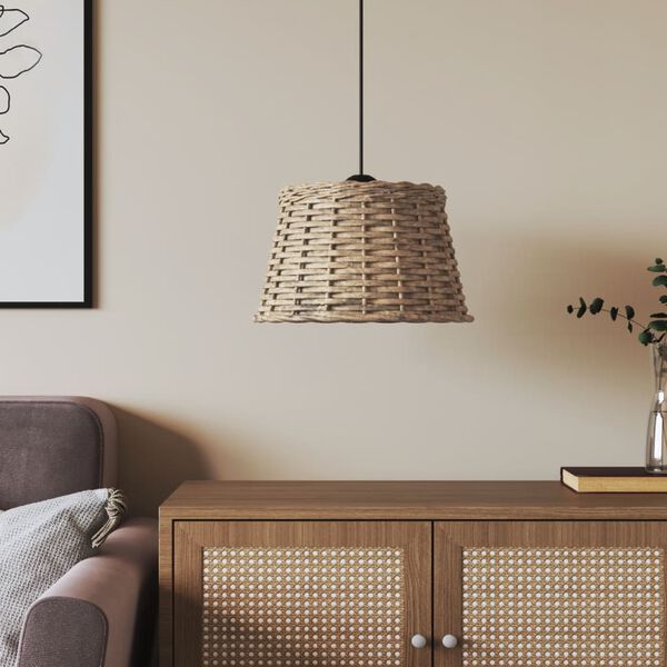 vidaXL Ceiling Lamp Shade Brown Ø38x23 cm Wicker
