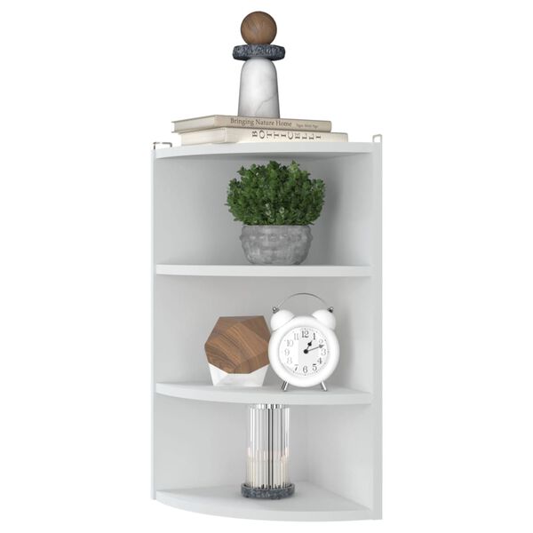 vidaXL Wall Corner Shelf White 30x31.5x60 cm Engineered Wood