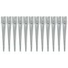 vidaXL Ground Spikes 12 pcs Silver 10x10x76 cm Galvanised Steel