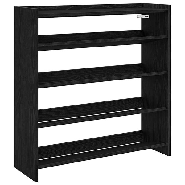 vidaXL Shoe Rack Black 80x25x81 cm Engineered Wood