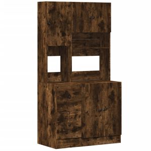 vidaXL Kitchen Cabinet Smoked Oak 95x50x180 cm Engineered Wood