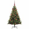 vidaXL Artificial Hinged Christmas Tree 150 LEDs Green 150 cm