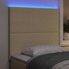 vidaXL LED Headboard with LED Strip Lights Grey Green 100 cm Polyester