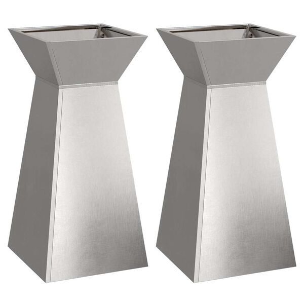vidaXL Pillar Planter 2 pcs Silver 35 x 35 x 73 cm