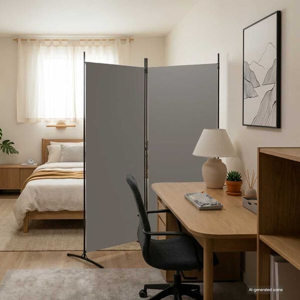 vidaXL 2-Panel Room Divider Anthracite 175x180 cm Fabric
