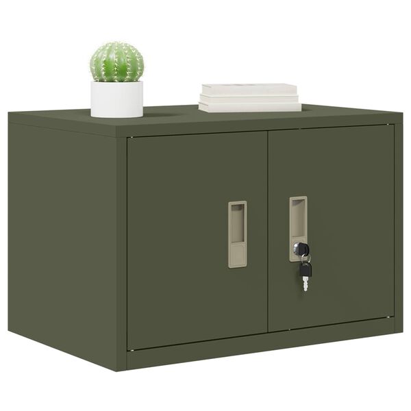 vidaXL Storage Cabinet Olive Green 60 x 40 x 40 cm Steel