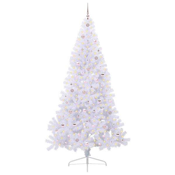 vidaXL Artificial Christmas Tree with Stand White 240 cm PVC and Steel