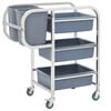 vidaXL Kitchen Cart with Plastic Containers 82x43.5x92 cm