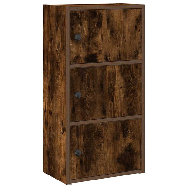 vidaXL Bookcase Smoked Oak 40x24x77 cm Engineered Wood
