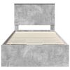 vidaXL Bed Frame with Drawer Concrete Grey 100 x 200 cm Engineer Wood
