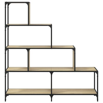 vidaXL Bookcase 4-Stair Sonoma Oak 139x33.5x149 cm Engineered Wood