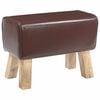 vidaXL Bench 60 x 30 x 45 cm Real Leather Dark Brown