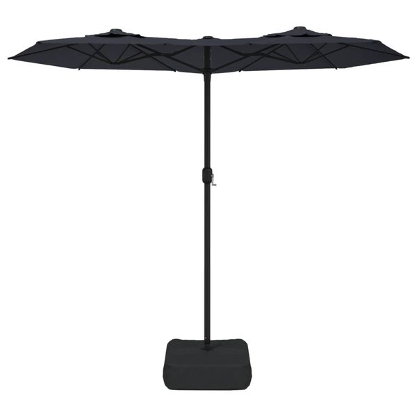 vidaXL Double-Head Garden Parasol Black 316x145 cm