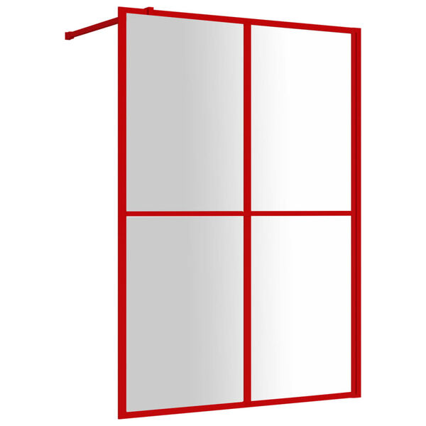 vidaXL Walk-in Shower Wall with Clear ESG Glass Red 140x195 cm