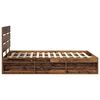 vidaXL Bed Frame with Headboard Old Wood 140 x 200 cm Solid Pine Wood