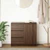 vidaXL Sideboard with Drawer Brown Oak 71x35x65 cm Engineered Wood