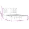 vidaXL Metal Bed Frame without Mattress with Headboard White 135x190cm