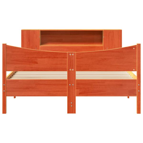 vidaXL Bed Frame without Mattress Wax Brown 120x190 cm Small Double Solid Wood Pine