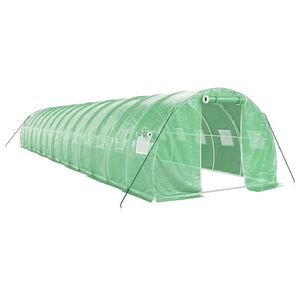 vidaXL Greenhouse with Steel Frame Green 42 m&sup2; 14x3x2 m