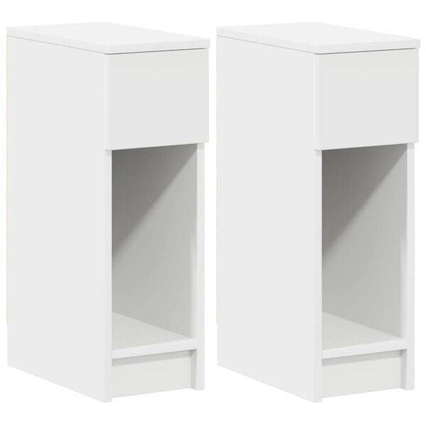 vidaXL Bedside Cabinets with Drawer 2 pcs White 20x36x60 cm