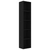vidaXL Book Cabinet | Black | Engineered wood | Tall | Black Book Cabinet