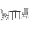 vidaXL Garden Dining Set 3 pcs Anthracite Powder-Coated Steel